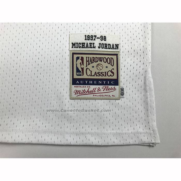Maglia Chicago Bulls Michael Jordan No 23 Autentico 1997-98 Bianco